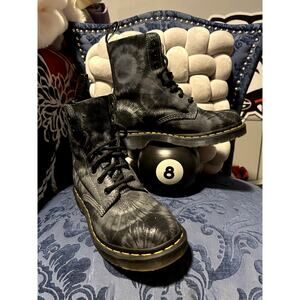 Dr Martens Black and Grey Tye Dye 1460 Boots Size 7/EU 38